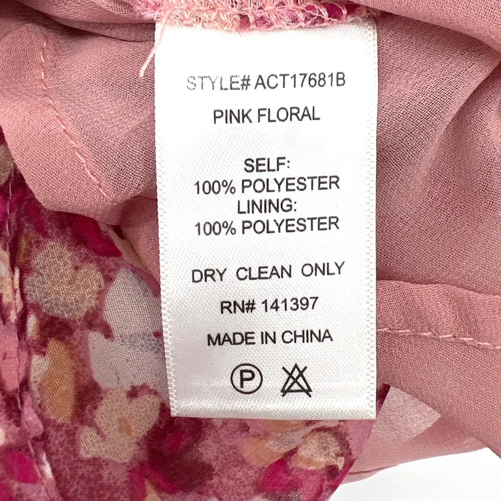 ASTR the Label Nayeli Pink Floral Print Top XS EUC Coquette Cottagecore Festival
